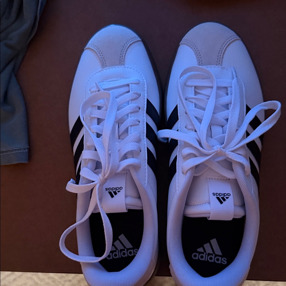 Adidas Classic White and Black Trainers